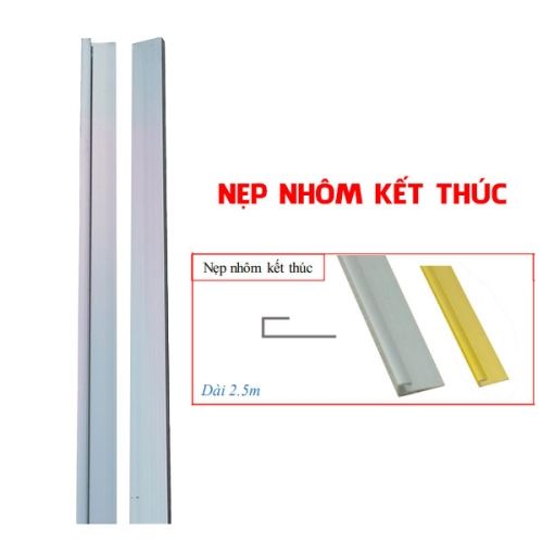 Nẹp nhôm kết thúc sàn gỗ tấm ốp lam sóng vàng inox