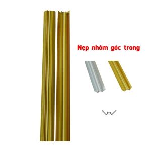 Nẹp nhôm góc trong màu vàng đồng và trắng bạc